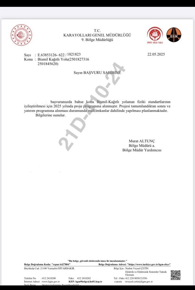 Diyarbakır'da Bir Çok Ölümlü Kazanın Yaşandığı Yol Için Adım Atıldı 3