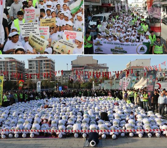 İstanbul'da Yüzlerce Çocuk Hayat Namazla Güzeldir Demek Için Yürüdü