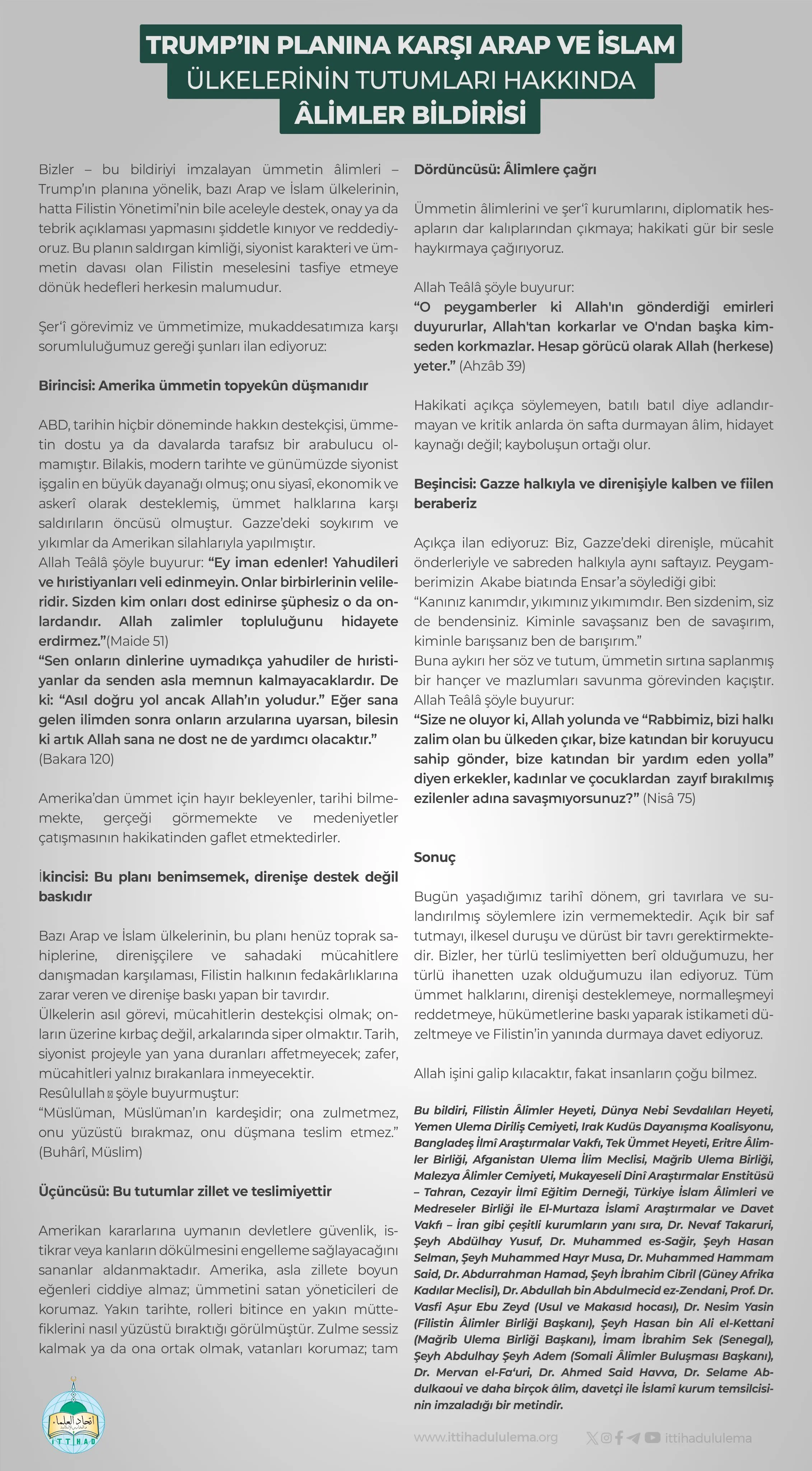 İslam Ülkelerinin Trump'ın Teklifini Desteklemesine Ulemadan Sert Tepki! 1