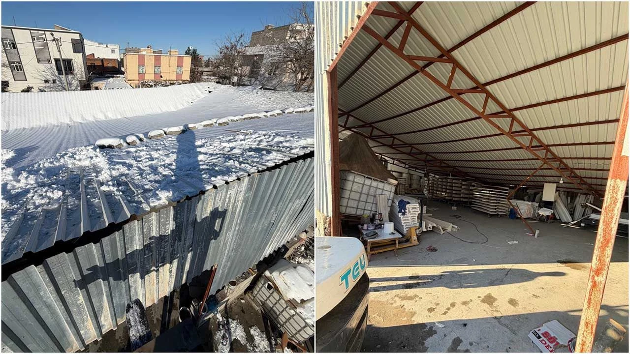 Diyarbakır'da Kar Nedeniyle Atölye Çatısı Çöktü 7