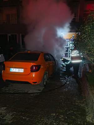 Mardin'de Park Halindeki Otomobilde Yangın Paniği 1