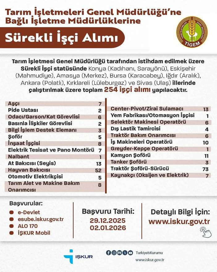 Ti̇gem, 254 Sürekli Işçi Alacak! Listede Diyarbakır Var Mı 1