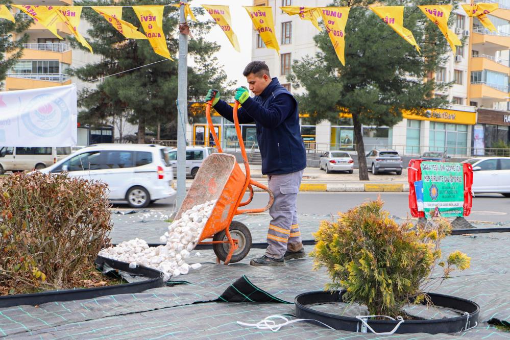 Diyarbakır'da Su Tasarrufu Için Kavşaklar Dönüştürülüyor 1