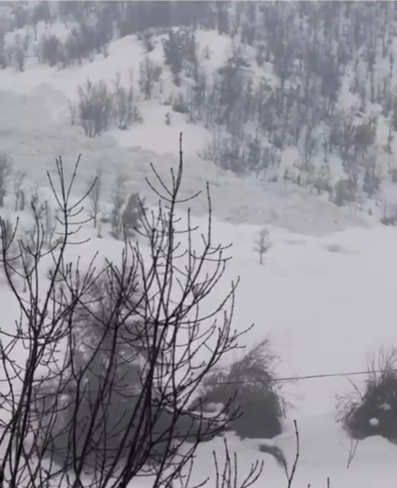 Şırnak'ta Çığ Düşme Anı Kameraya Yansıdı 1