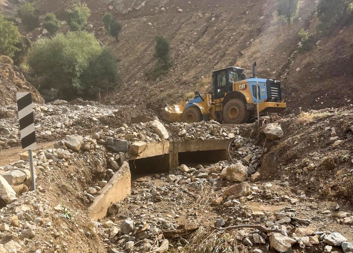 Kulp'ta yağışların ardından 57 yerleşim yolu hasar gördü