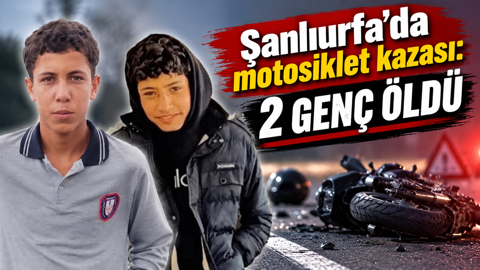 Şanlıurfa'da motosiklet kazası: 15 ve 16 yaşındaki 2 çocuk öldü
