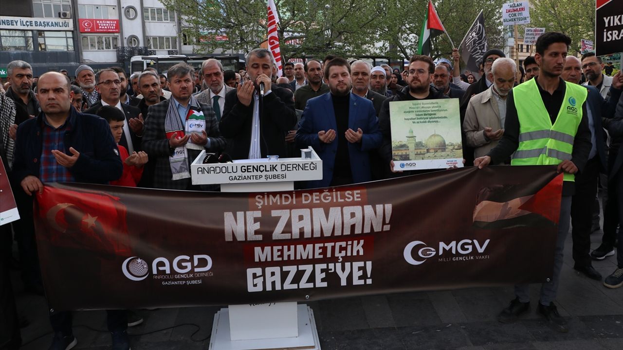 Gaziantep ve Kilis'te israilin Gazze'ye yönelik saldırıları protesto edildi