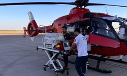 Mardin’de helikopter ambulans Fatma bebek için havalandı