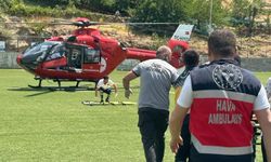 Ambulans helikopter kalp krizi geçiren yaşlı adam için havalandı