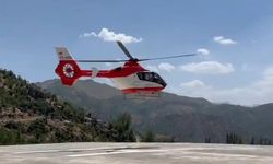 Kulp'ta ambulans helikopter, kalça kemiği kırılan hasta için havalandı