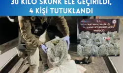 Batman'da bir araçta 30 kilo 500 gram skunk ele geçirildi