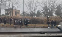 Kayganlaşan yol kazaya sebep oldu