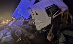 Mardin'de bariyerlere çarpan tırın sürücüsü yaralandı