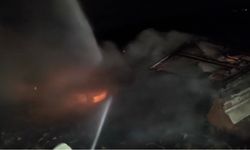 Mardin'de şarampole devrilen tırda yangın çıktı