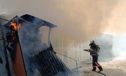 Malatya'da konteyner kentte yangın