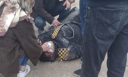 Devrilen motosikletin sürücüsü yaralandı