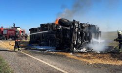 Şanlıurfa'da mısır yüklü tır yandı, sürücüsü sinir krizi geçirdi