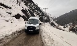 Batman'da heyelan: Köy minibüsü yolda mahsur kaldı