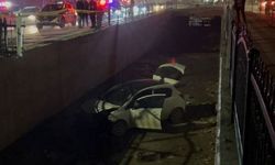 Malatya’da otomobil sulama kanalına düştü