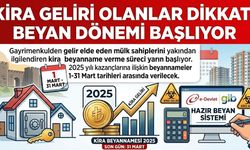 Kira geliri olanlar dikkat! Beyan dönemi başlıyor