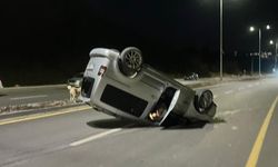 Adıyaman'da hafif ticari araç takla attı