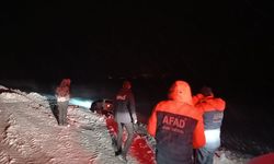 Ağrı'da şarampole kayan kamyonetin imdadına ekipler yetişti