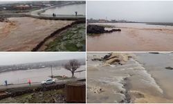 Diyarbakır'da yağmur yağışı dereleri taşırdı