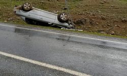 Batman’da kaza: Ters dönen araçta 1 kişi yaralandı