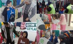 Umut Kervanından Ceylanpınar'da çocuklara giyim yardımı