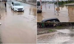 Diyarbakır'da sağanak yolları göle çevirdi