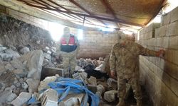 Heyelan ahırı yıktı: 40 hayvan telef oldu