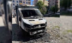 Siirt'te park halindeki kamyonet yandı