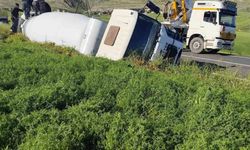 Diyarbakır'da beton mikseri devrildi: 1 yaralı