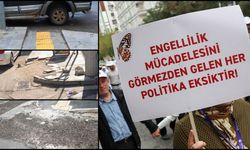Engelliler için yürüyen Belediye, kaldırımlardaki engellere sessiz