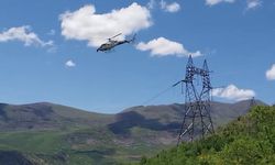 Diyarbakır'da enerji hatlarına helikopterli bakım
