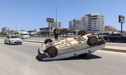 Adıyaman'da takla atan otomobilin sürücüsü yaralandı
