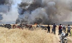 Gaziantep'te 400 dönüm ekili alan alev alev yandı