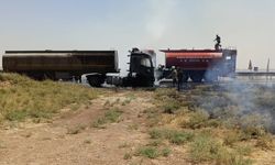 Mardin'de seyir halindeki tanker alev aldı