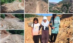 Bozuk yol nedeniyle kilometrelerce yürümek zorunda kalıyorlar
