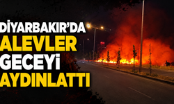 Diyarbakır'da alevler geceyi aydınlattı