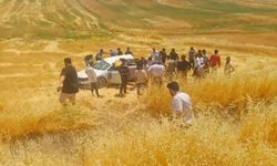 Diyarbakır'da otomobil tarlaya yuvarlandı: 5 yaralı