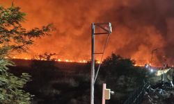 Diyarbakır'daki anız yangını geceyi aydınlattı