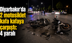 Diyarbakır'da 2 motosiklet kafa kafaya çarpıştı: 4 yaralı