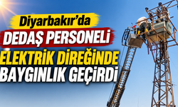 Diyarbakır'da DEDAŞ personeli elektrik direğinde baygınlık geçirdi