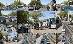 Filistin Konvoyu Diyarbakır'dan Mardin'e uğurlandı