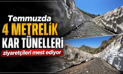 Temmuzda 4 metrelik kar tünelleri ziyaretçileri mest ediyor