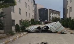 Van'da fırtına çatıyı uçurdu, Ağaçları devirdi