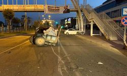Batman'da traktör ile otomobil çarpıştı: 2 yaralı
