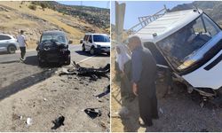 Siirt'te hafif ticari araç ile kamyonet çarpıştı: 4 yaralı