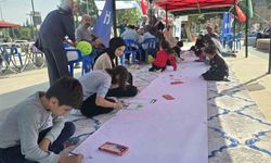 Adıyamanlı çocuklar, Filistinli çocuklar için çizdi